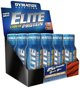 Dymatize Nutrition Elite Liquid Protein, Tropical Splash, 12 Count
