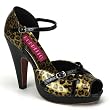 Bordello Women's CHEETAH-06G, 4 1/2" Heel Peep Toe Ankle Strap Mini Platform Sandal