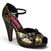 Bordello Women's CHEETAH-06G, 4 1/2" Heel Peep Toe Ankle Strap Mini Platform Sandal