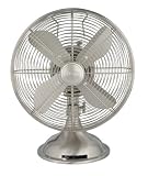 Hunter 90400 12-Inch Portable Table Fan, Brushed Nickel