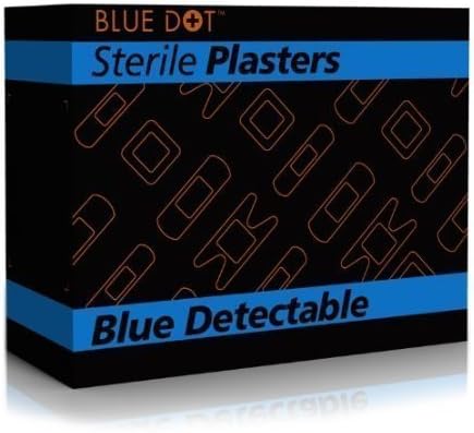 Blue Waterproof Latex Free Catering Plasters by Microplast