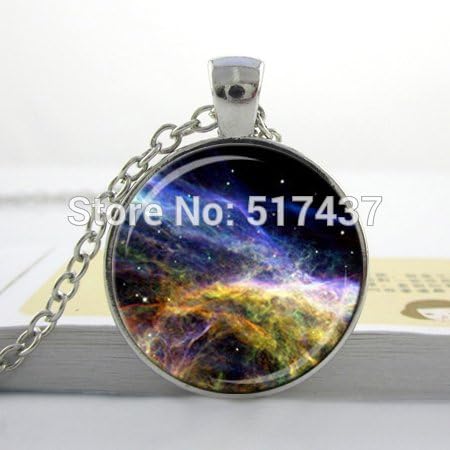 Pretty Lee Hubble Nebula Pendant Veil Nebula Necklace Blue Black Pink Light Green Science Jewelry Astronomer Gift Space Pendant