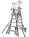 Little Giant 18509-240 Aerial Safety Cage Ladder, Fiberglass, 5ft - 9ft
