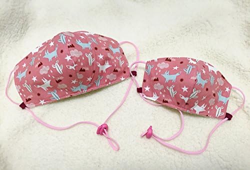 Anti-dust face mask, flu mask, mouth mask, surgical mask, face warmer with Little foxes in Pink ky by Marvel Playhouse