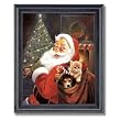 St Nick Santa Clause Christmas Cat And Dog Picture Framed Art Print [Kitchen]