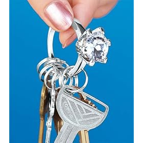 Imitation Diamond Ring Key Chain
