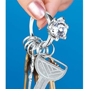 Imitation Diamond Ring Key Chain