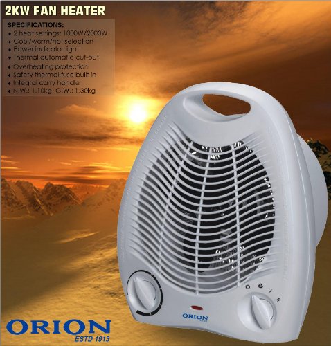 Buy 2KW Orion Upright Fan Heater with Integral Recess Handle , Power Indicator Light Promo Offer