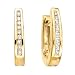 14K Yellow Gold 1/2 ct. Diamond Channel Set U Shaped Huggie Earrings