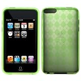 GTMax Durable Gel Skin Protector Case - Green Checker For Apple iPod Touch 8GB 32GB 64G 3rd 3G Generation NEWEST MODEL