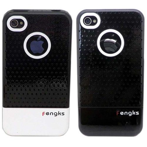 2つセットでお得　iPhone4用ケース　W-Face(ブラック)