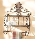 21" Antique Style Golden Finish Pineapple Scroll Wall Shelf
