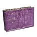 Large Purple Croco Portable Purse Organizer with Flower Print Linning 12 x 8 X 6