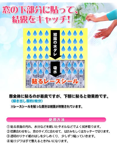 窓用結露防止! 貼るレースシール 41862