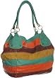 ''Kacie'' Tote Handbags - Blackened Bronze, Turquoise & Orange, Multi-Color, Burgundy or Oranze & Bronze ''Kacie'' Tote Handbags - Blackened Bronze, Turquoise & Orange, Multi-Color, Burgundy or Oranze & Bronze