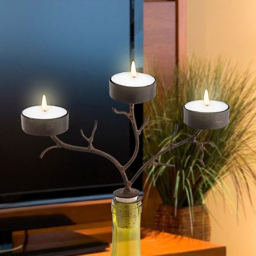 3 Tea Light Branches Bottle Candelabra