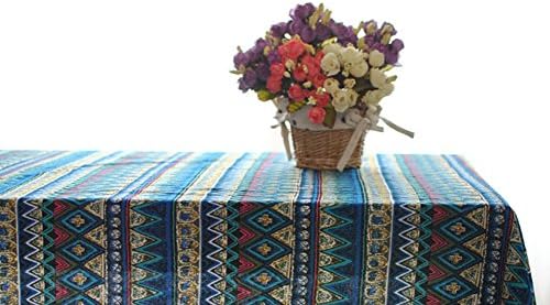 Yogolife Cotton &amp; Linen Home/Restaurant Decorative Bohemian Pope Floral Household Arts Dustproof Dinner Nappe Tablecloth/Desk Cover/Tea-cloth/Picnic Placemat Blanket 100*140cm