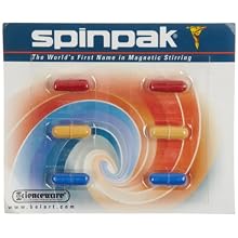 Bel-Art Scienceware F371630000 Teflon (PTFE), Color-Coded, Octagonal Spinpak Magnetic Stir Bar Assortment, with Pivot Ring