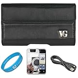 Black Portola Leather Carrying Holster with Fixed Belt-Clip and Magnetic Cl ....