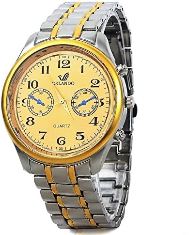 2013newestseller Classic Casual Sports Men Full Stainless Steel Quartz Wrist Watch Golden