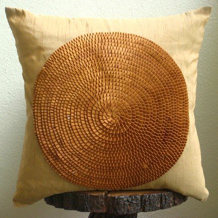 Crowning Glory - 24x24 Inches Large Throw Pillow Covers - Silk Pillow Cover with Satin Ribbons
