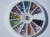 Mix Shape Nail Art Tips Glitter Rhinestones Decoration Wheel