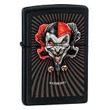 Zippo Red Jester Black Matte Lighter, 7288