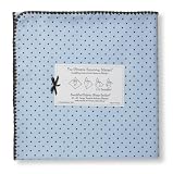 SwaddleDesigns Ultimate Receiving Blanket  - Pastel Blue with Brown Dots