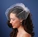 White Long French Birdcage Veil with Comb for Weddings, Prom, Costume or Party