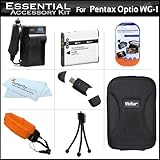 Essential Accessory Kit For Pentax Optio WG-1 Waterproof Digital Camera Inc ....