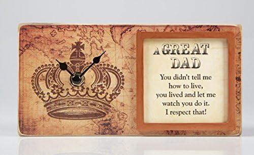 Blocks of Time Framed Tabletop Clock with Christian Verse, A Great Dad, 8 Inch