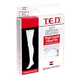 T.E.D. Anti-Embolism Stockings, Small Regular, White, Thigh Length, Closed Toe, 1 Pair