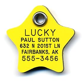 Star shape Safety Reflective Pet ID Tag with Personalized Customized Engraving