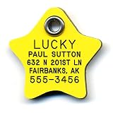Star Safety Reflective Pet ID Tag with Personalized Customized Engraving