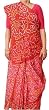 Womens Dresses Indian Saree Tie Dye Printed Cotton Red (tdsari003)