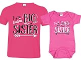 Big Sister, Little Sisters Onesie, Hipster Design, Includes Small 6-8 & 0-3 mo