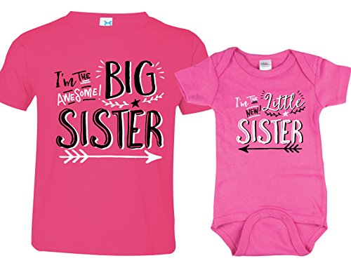 Sibling Shirts for Sister and Brother, Hipster Design, Includes Big Sister To Be