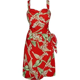Shell Ginger (New Print) Hawaiian Aloha Sarong Dress