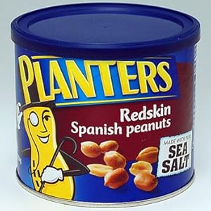 Planters, Redskin Spanish Peanuts with Sea Salt, 12.5oz Can (Pack of 4)