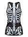 Pink Queen Hot Women Skeleton Printed Sleeveless T Shirt Vest Tank Tops (Skull-1)