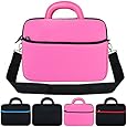 13 Inch Laptop Sleeve, 13 Inch Laptop Shoulder Bag, KOZMICC 13 13.3 Inch Neoprene Messenger (Pink) Handle Strap Case for Apple MacBook Air Pro Dell HP Lenovo Acer ASUS Chromebook Laptop Ultrabook