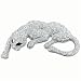 Jewelry : Studded Silver Tone Jaguar Cat Animal Pin Brooch