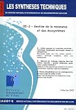 Gestion de la ressource et des �cosyst�mes