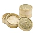 Kitchen Craft Pure Oriental Bamboo Steamer 2 Tier with Lid