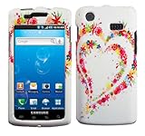 Yellow Green Red Pink Flower Heart Design White Rubberized Snap on Hard Cov ....