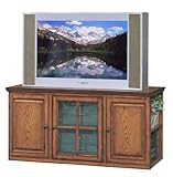 Burnished Oak 52" Solid Wood Plasma TV Cart (Burnished Oak Finish with Ligh ....