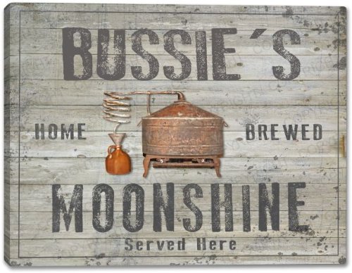 BUSSIE'S Home Brewed Moonshine Stretched Canvas Print 16" x 20"