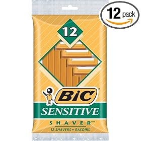 BIC Single Blade Shaver, Sensitive, 12-Count (Pack of 12)