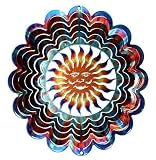 Kaleidoscope Sun Face Blue Wind Spinner