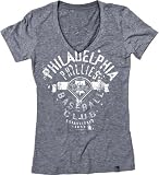 Philadelphia Phillies Charcoal Women's Tri-Blend Burnout Jersey T-Shirt